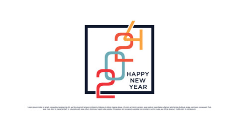 2024 Happy new year logo design vector illustration for new year 2024 with creative idea