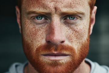 Obraz premium Portrait of man with freckles 