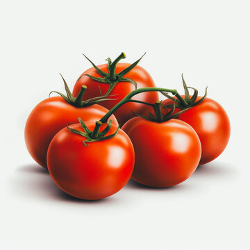 Bunch of tomatoes isolated on a white background
