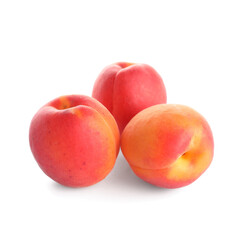 Fototapeta na wymiar Sweet apricots on white background