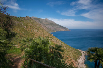 Fototapeta na wymiar view of the coast of the sea Sicily