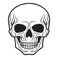 black and white skull vector, skull illustration, skull icon isolated on white background, fully editable in eps format and ready to print,