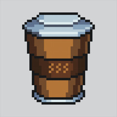 Pixel art illustration Coffee. Pixelated coffee. A cup of coffee icon pixelated
for the pixel art game and icon for website and video game. old school retro.