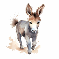 Obraz na płótnie Canvas Donkey Water Color Design