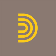 monogram logo design shaped letter "d"
