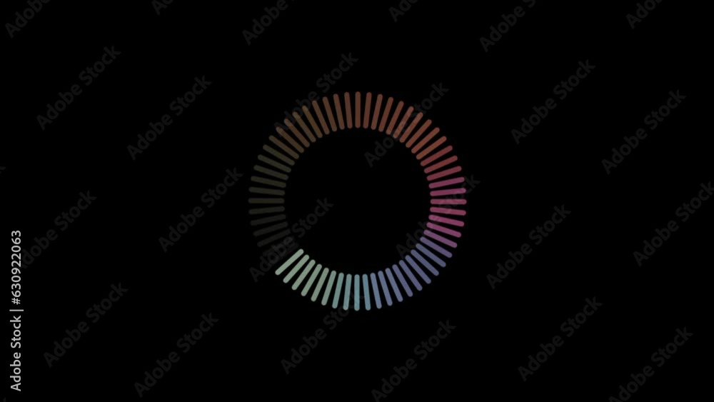 Poster loading process animation on blackground.
