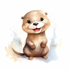 Otter Water Color Design - 630922675