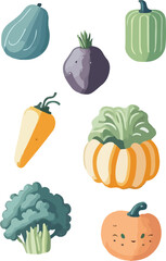 vegetables set isolated on white