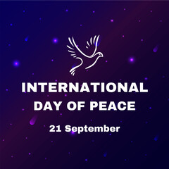 Vector illustration on the theme of International Day of Peace, which takes place around the world on September 21st every year. September 21st peace day. Vector eps 10 file format