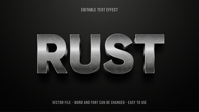 Editable text effect silver steel mock up