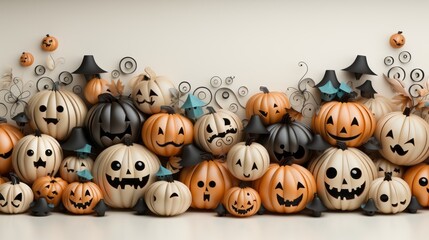 Obraz premium A cute Halloween background. Generative AI. 