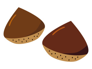秋の味覚　栗のイラスト