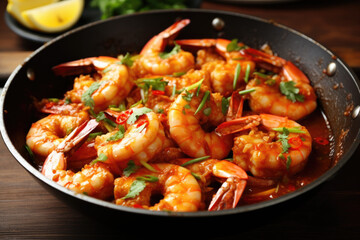 Savoring Culinary Excellence: Braised Prawns with Garlic and Herbs, a Delectable Delight.

