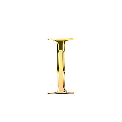 I gold metallic luxury chrome alphabet font