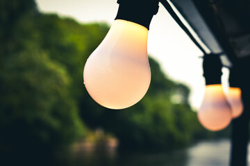 light bulbs in the rain