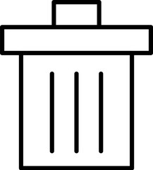 Basket for Garbage Simple Minimalistic Outline Icon. Perfect for web sites, books, stores, shops. Editable stroke in minimalistic outline style
