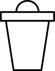 Fototapeta premium Trash Garbage Can Vector Line Icon for Adverts. Perfect for web sites, books, stores, shops. Editable stroke in minimalistic outline style