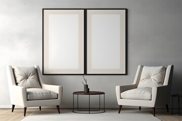 Clean and Serene Wall Decor Frame Mockup, generative, ai