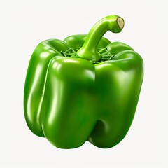 Green pepper . Ai. Cutout on white background