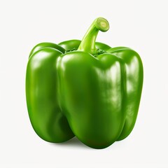 Green pepper . Ai. Cutout on white background