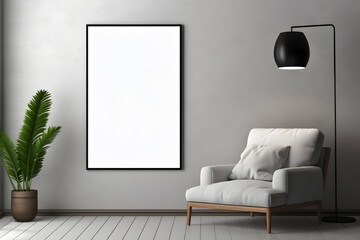 Soft and Artistic Gallery Ambiance Frame Mockup, generative, ai