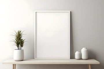 Obraz na płótnie Canvas Minimalistic Interior with Serene Ambiance Frame Mockup, generative, ai