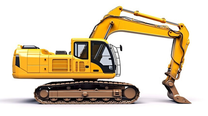 excavator on white background for your design. Generative Ai. 