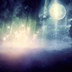 mystical moonlit forest