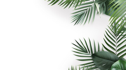 palm leaves on white background. Generative Ai. 