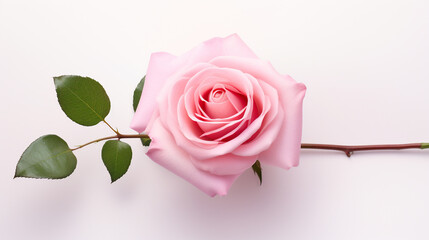 pink rose isolated on white. Generative Ai. 