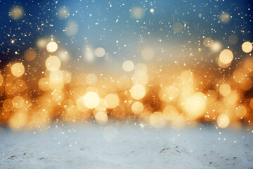 A white snow scene with snow falling blurred background