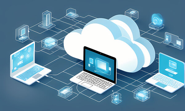 Data, cloud and server connections. Generative AI