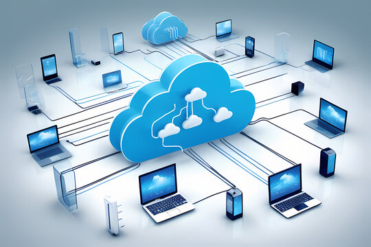 Data, cloud and server connections. Generative AI