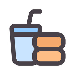 Obraz premium soft drink flat line icon