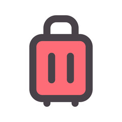 suitcase flat line icon