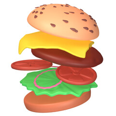 3D RENDERED ICON ILLUSTRATION FAST FOOD RESTAURANT