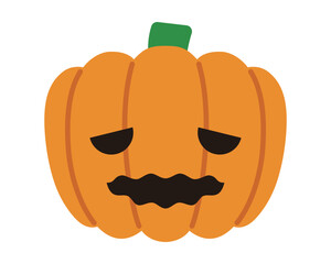 怖い表情のハロウィンのかぼちゃおばけのイラスト