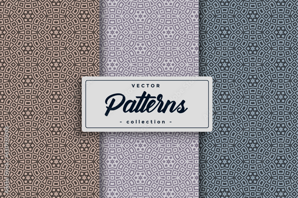 Fototapete Vector of geometric shapes pattern background Seamless pattern with lined cubes, stripy boxes blocks vector background