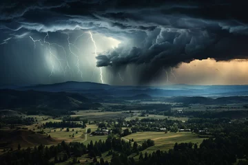 Fototapete Teton Range Thunderstorm Brewing in the Valley