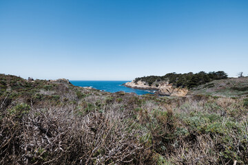 California coast cliffs and ocean near Big Sur and Highway 1
