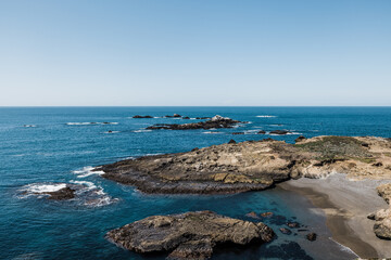 California coast cliffs and ocean near Big Sur and Highway 1