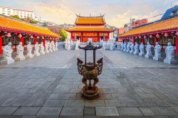 Nagasaki, Japan - Nov 28 2022: Confucius Shrine (Koshi-byo) built in 1893 by Nagasaki's Chinese...