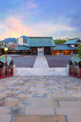 Nagasaki, Japan - Nov 28 2022: Suwa Shrine is a major Shinto shrine, it's established as a way of stopping and reverting the conversion to Christianity that took place in Nagasaki