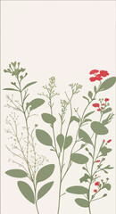 Wildflower background blank invitation vector