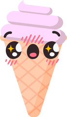 Cute ice cream vector element