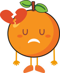 Orange fruit illustration cute vector element