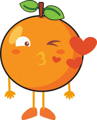 Orange fruit illustration cute vector element