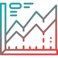 statistic graph gradient line icon