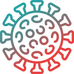 virus cell gradient line icon