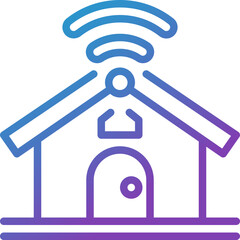 domotic gradient line icon